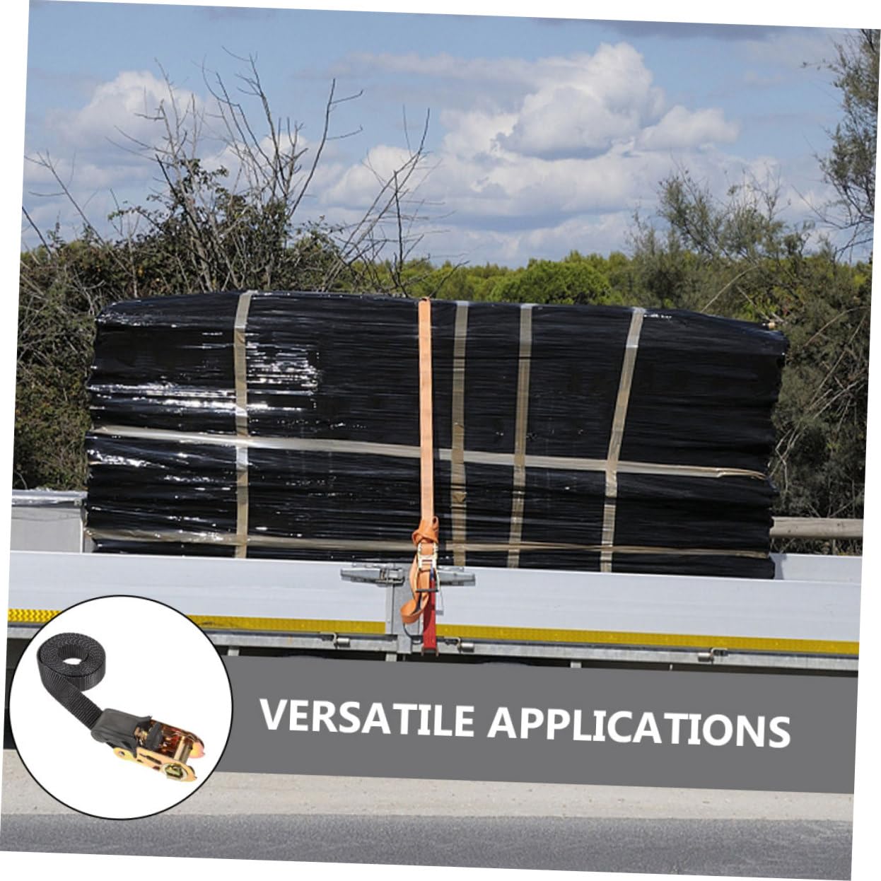 3pièces Sangle Arrimage à Cliquet Épaisse pour Véhicule Et Usage Domestique Sangle à Cliquet Réglable pour Chargement Sécurisé