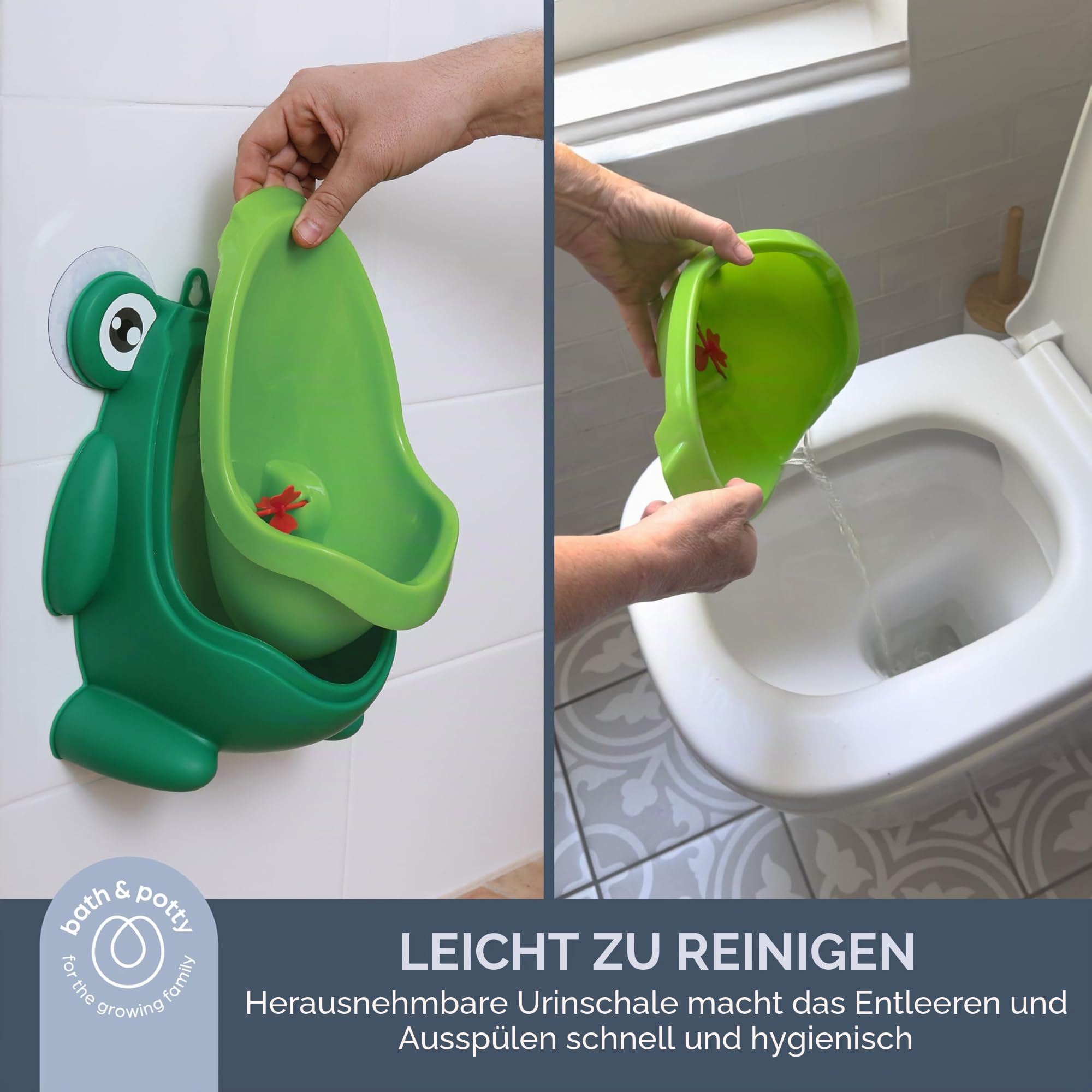 Dreambaby Pee-Pod Urinal mit drehbarem Ziel, idealer Toilettentrainer für Jungen, Grün