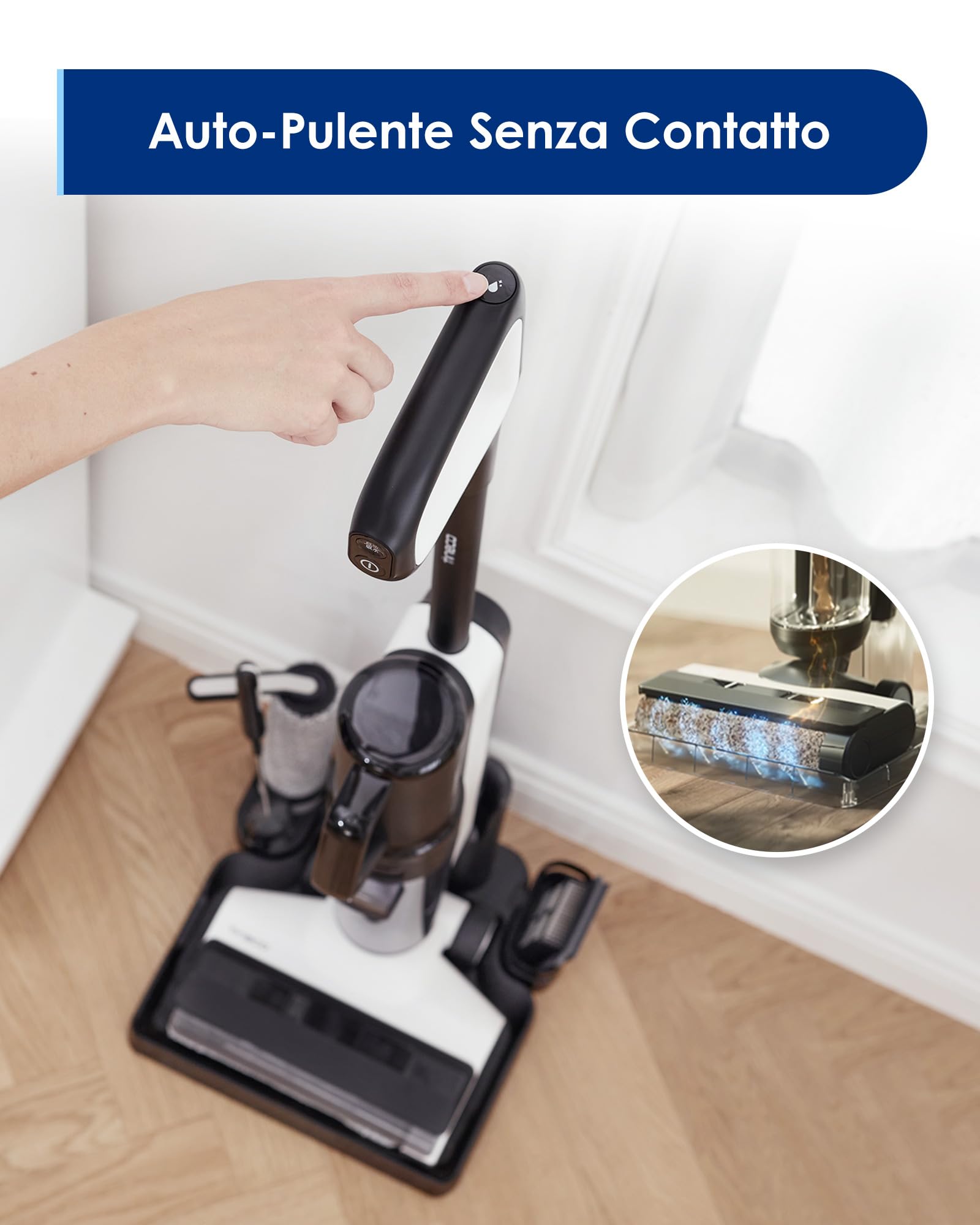 Tineco FLOOR ONE S5 Aspirapolvere Senza Fili Intelligente, Lavapavimenti, Pulizia per Pavimenti e Superfici Asciutti o Bagnati, Ottimo per Peli di Animali