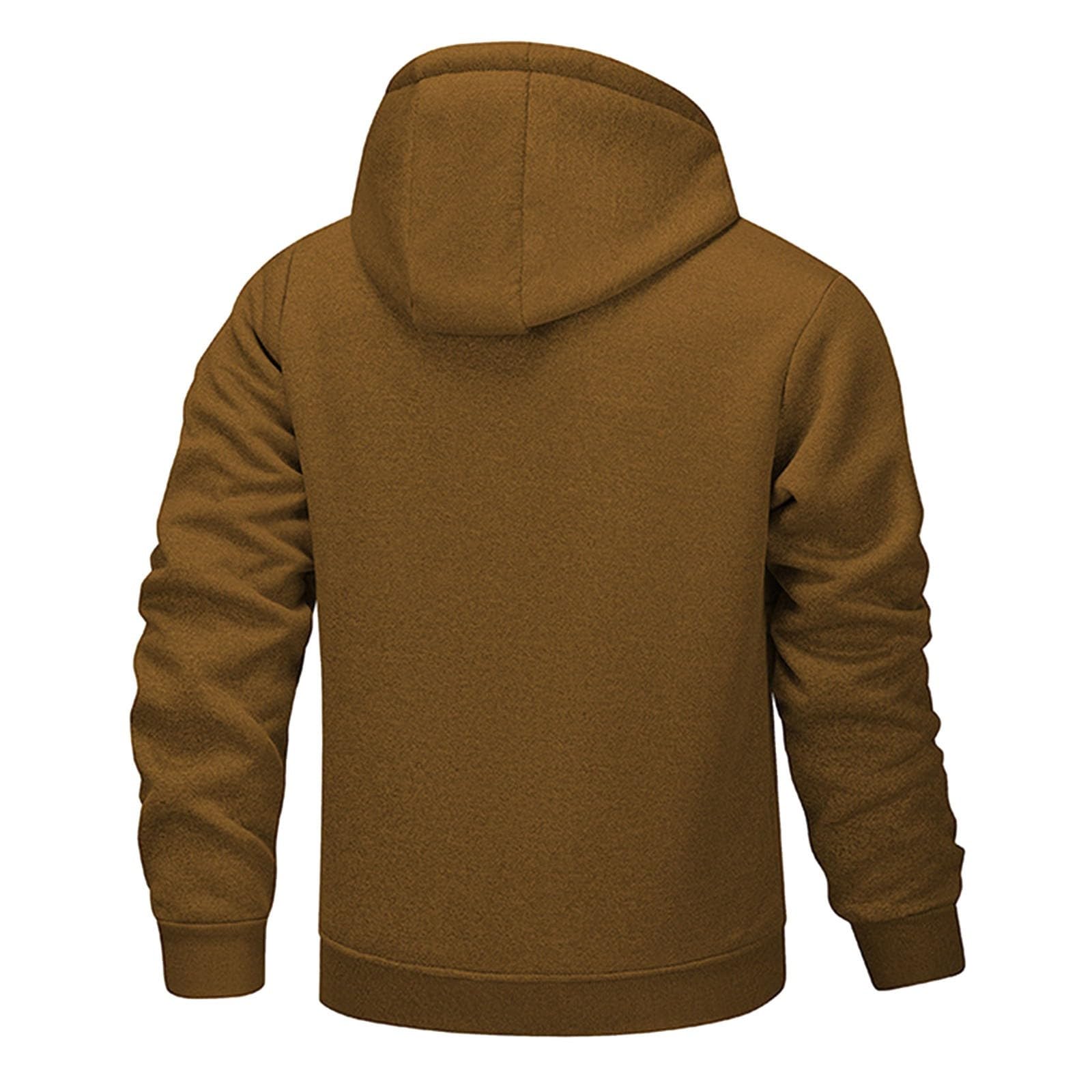 Gefütterte Fleecejacke mit Kapuze, warmer Winter-Outdoor-Mantel mit durchgehendem Reißverschluss, weicher, wärmegefütterter Pullover für kaltes Wetter, bequeme und kuschelige Passform
