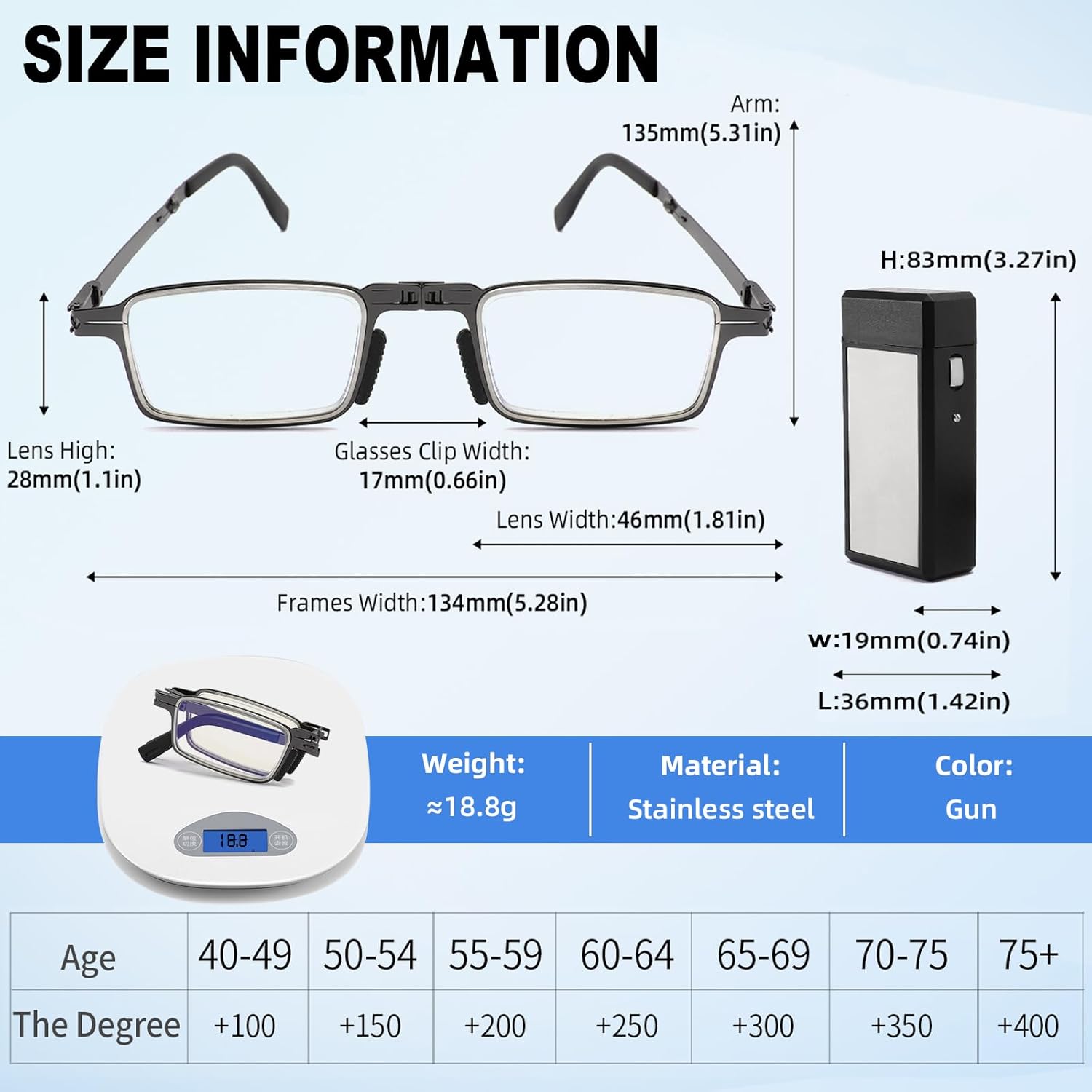 Compact Folding Reading Glasses for Men, Lightweight Ultra Thin Anti Blue Ray Readers with Durable Portable Case - Image 6