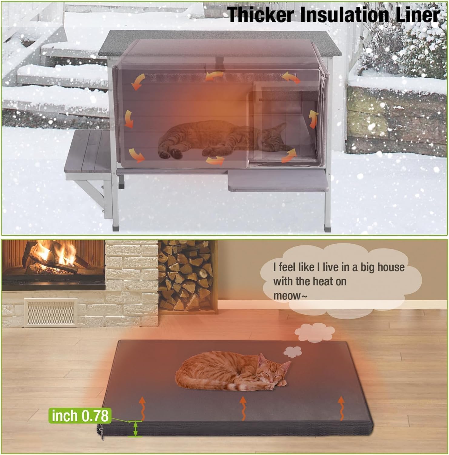 review GUTINNEEN Insulated Outdoor Cat House for Winter Feral Cat Shelter Weatherproof Expandable