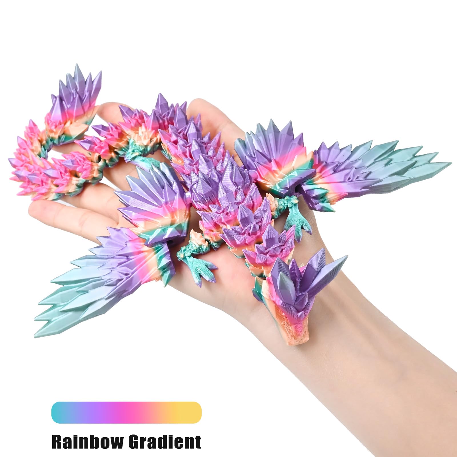LOCYFENS 3D Printed Dragon with Wings Flying Dragon, Rainbow Articulated 3D Dragon Toys - Image 3
