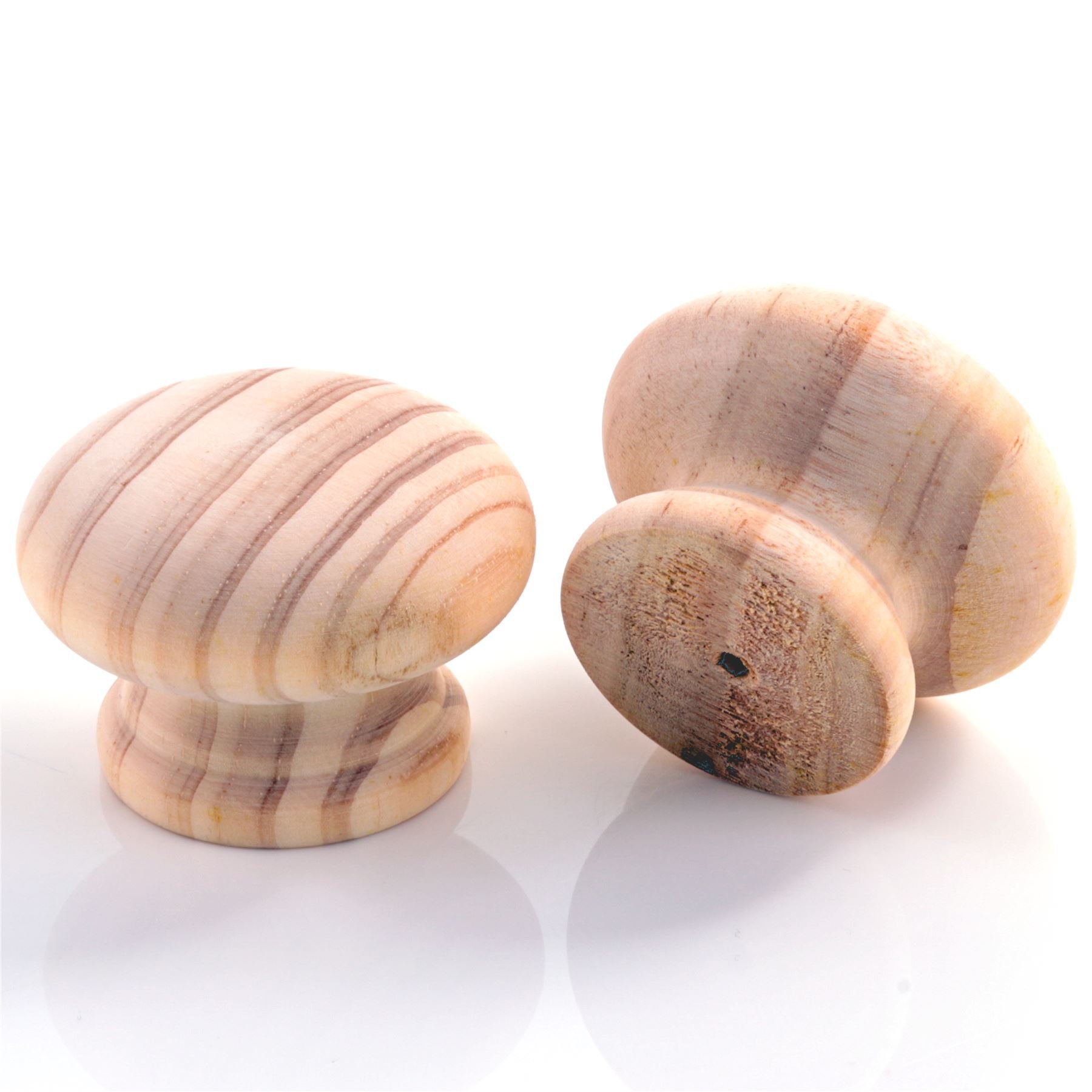 White Hinge White 10X Pine Door Knobs 50Mm Large Pre Drilled Unstained Natural Wood