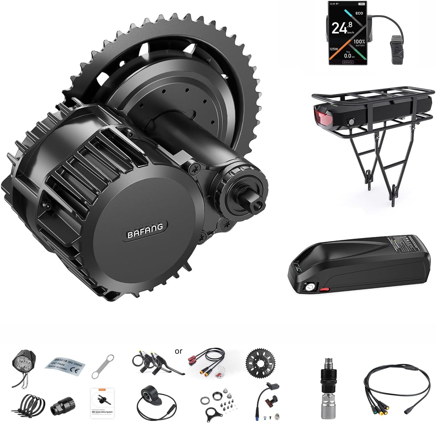BAFANG 1000W Mid Drive Kit,BBS03 BBS-HD 52V Ebike Motor with Digital Display&46T Chainring,Mid Drive Electric Bike Conversion Kits with Battery(Optional) Fit 68-73MM BB Size Bikes BAFANG 1000W Mid Drive Kit,BBS03 BBS-HD 52V Ebike Motor with Digital Display&46T Chainring,Mid Drive Electric Bike Conversion Kits with Battery(Optional) Fit 68-73MM BB Size Bikes