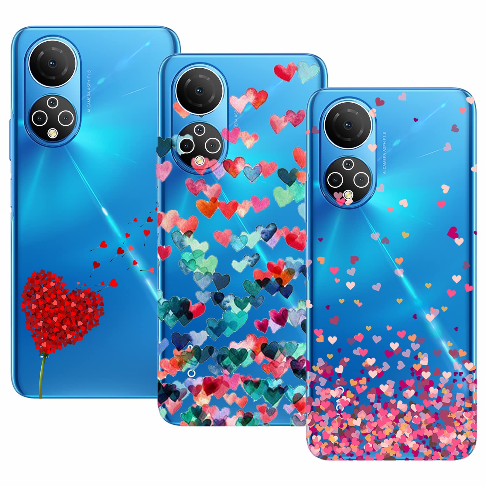 PanXCase Cover per Honor 90 - Custodia 3D Heart Disegni Cute Silicone, Protezione Fotocamera Ragazze Donne Antiurto Antigraffio Case (Brown