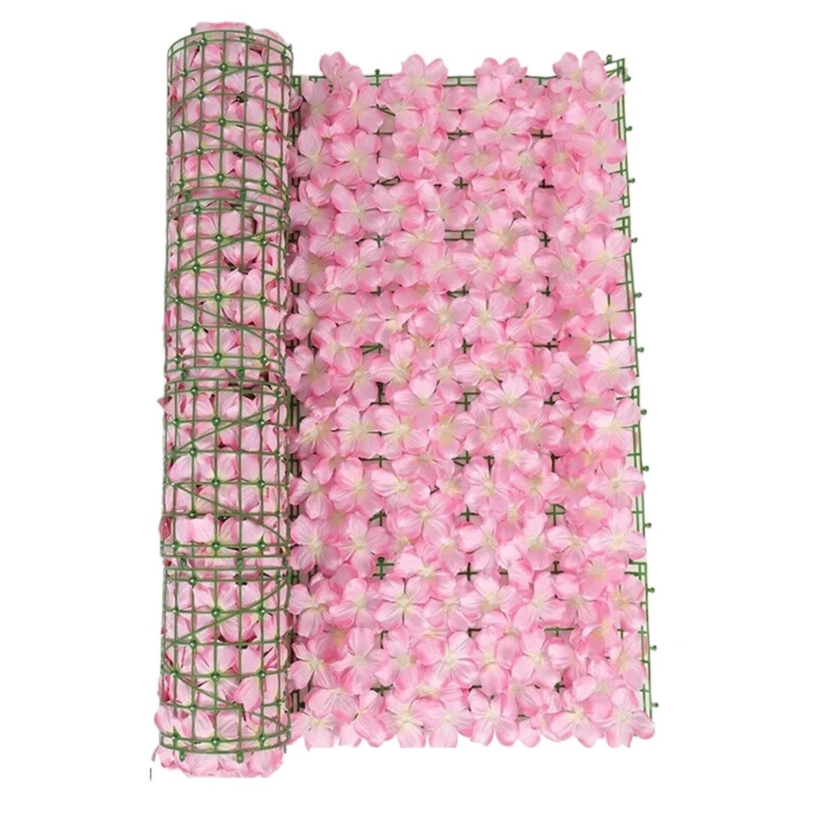 Lovssu Pink Garden Privacy Screen 1.0M Fake Fence Trellis Wall Decoration Artificial Flower Privacy Screen Outdoor Garden Balcony Hedge Home Decor(Pink)