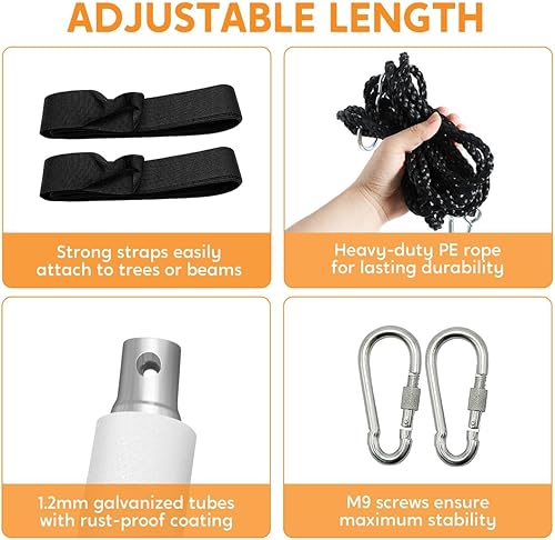 Miniatura 5 de TURFEE Juego de columpios para exteriores  Paquete de 1 kit de reemplazo de asiento de columpio con cadenas de alta resistencia  Accesorios para