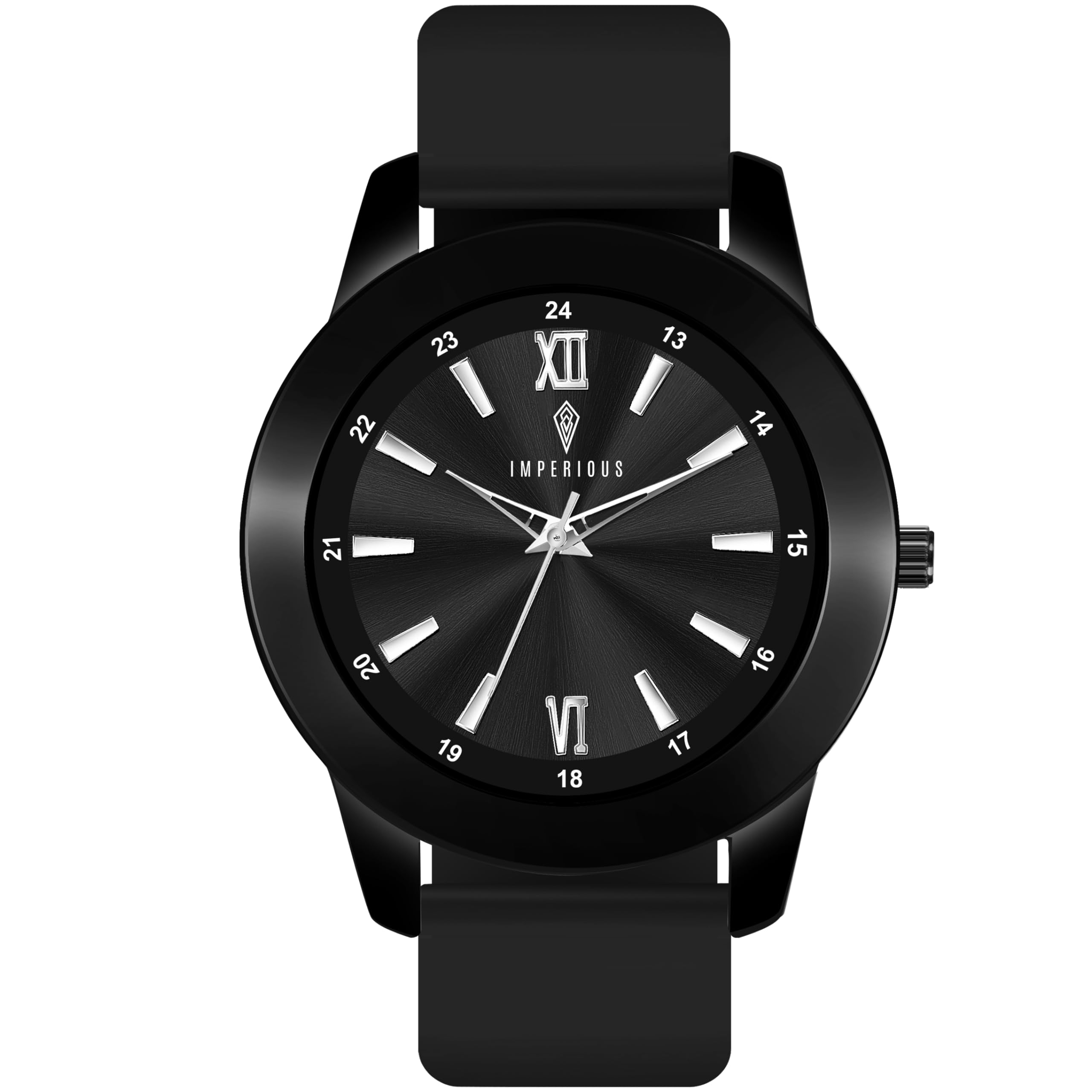 IMPERIOUS - THE ROYAL WAY Watches for Men Round Analogue Stainless Steel Dial Men Watch with Silicon Adjustable Strap Watches for Mens (Black) (B0D1GFC8HG) Amazon Price History, Amazon Price Tracker