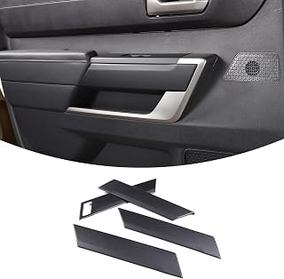Aunginsy Matte Black Door Panel Trim Covers for Toyota Tundra 2022+ & Sequoia 2023+ - ABS Protector w/ Memory Seat Switch Hole (4PCS)