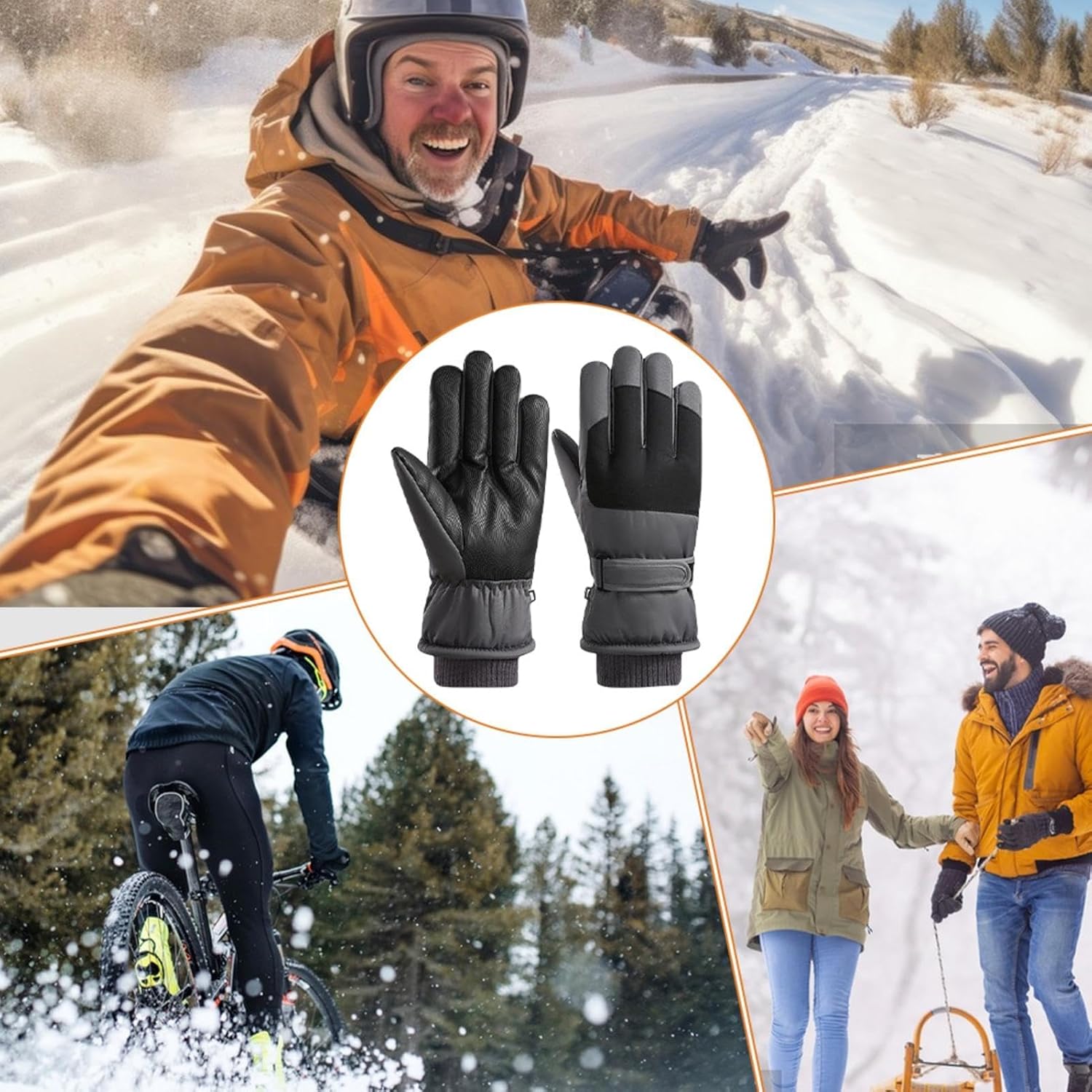 Ski Gloves Women,Waterproof Winter Warm | Non-Slip Boys, Snowboarding for Skiing, Running