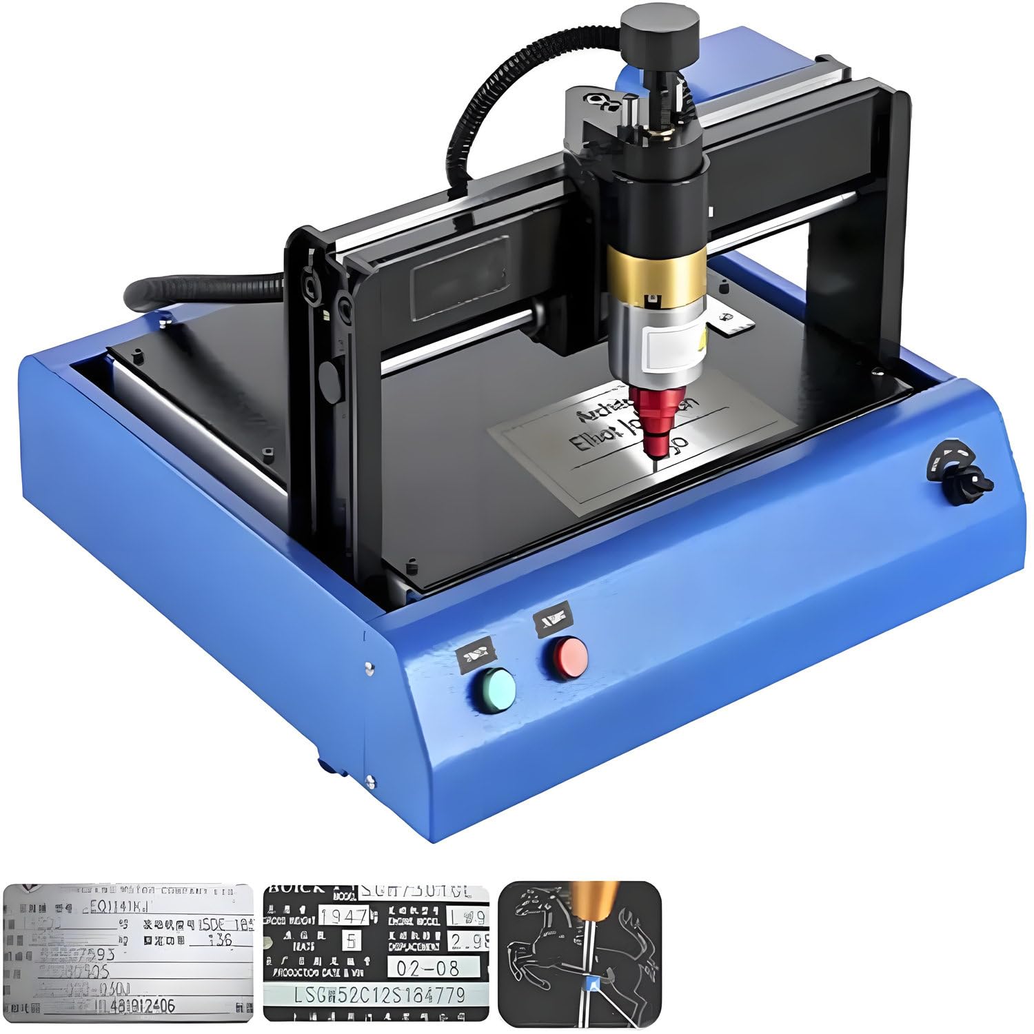 Máquina eléctrica de marcado de metal con rango ajustable, grabador de escritorio de bajo ruido para joyas y metal, 200 x 150 mm