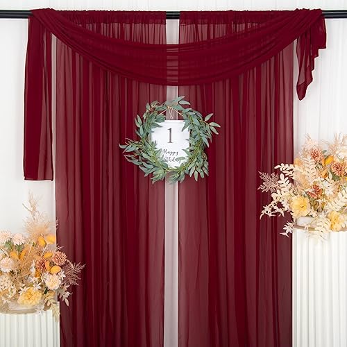 Vista 22 de ShinyBeauty 2 paneles de cortina de gasa negra de 2.4 x 7 pies, cortinas de tul para ventana, cortinas opacas de 84 pulgadas, cortinas de fondo