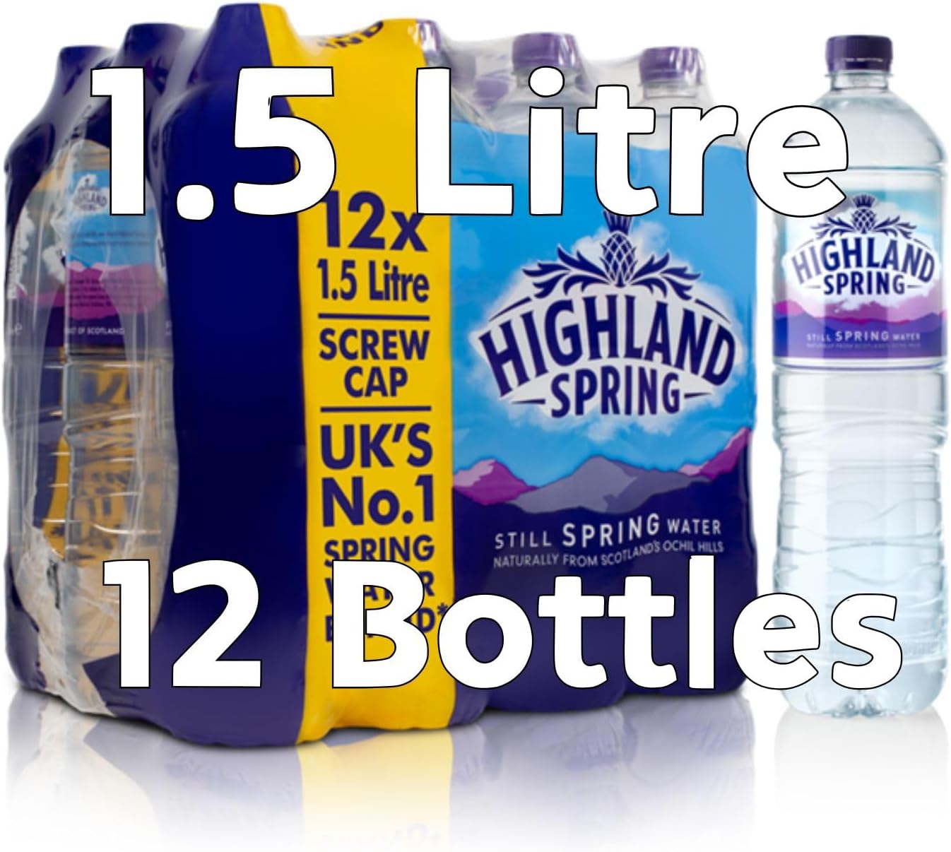 Highland Spring Still Water 1.5l Large Bottles Spring Water 12 Pack