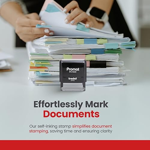 Miniatura 6 de Promot Sello de goma autoentintado  Sello de copia recargable  negocios, contabilidad, trabajo, sellos de oficina, tinta roja