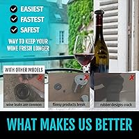 Vista 6 de VINVOLI Juego de preservador de vino, bomba de vacío de vino de lujo 2025 con 2 tapones de vino reutilizables, sellador de vino y protector de vino