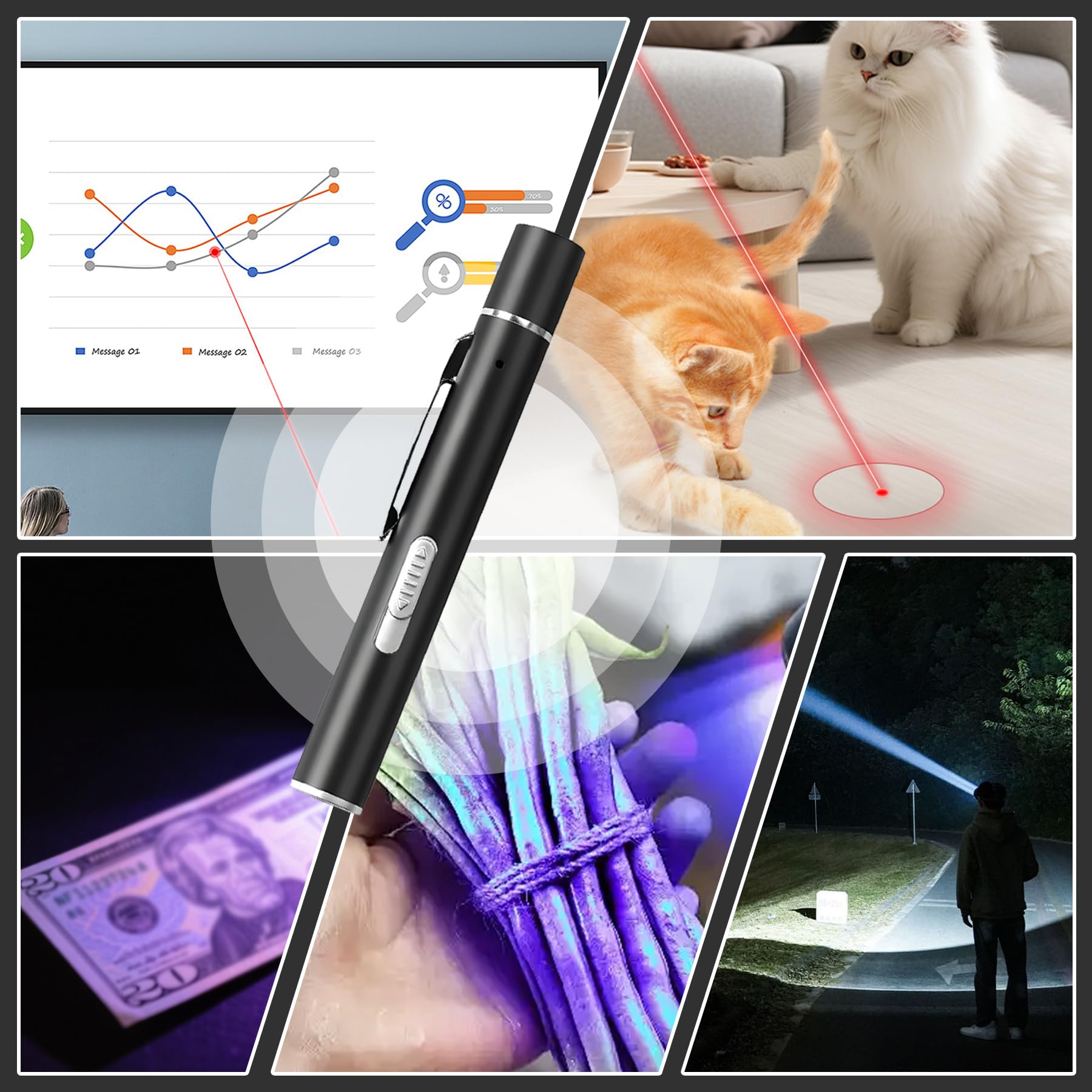 Jouets pour Chats,Jouets Interactifs pour Chats Et Chiens,Jouet Rechargeable par USB avec 3 Modes Réglables(V9)