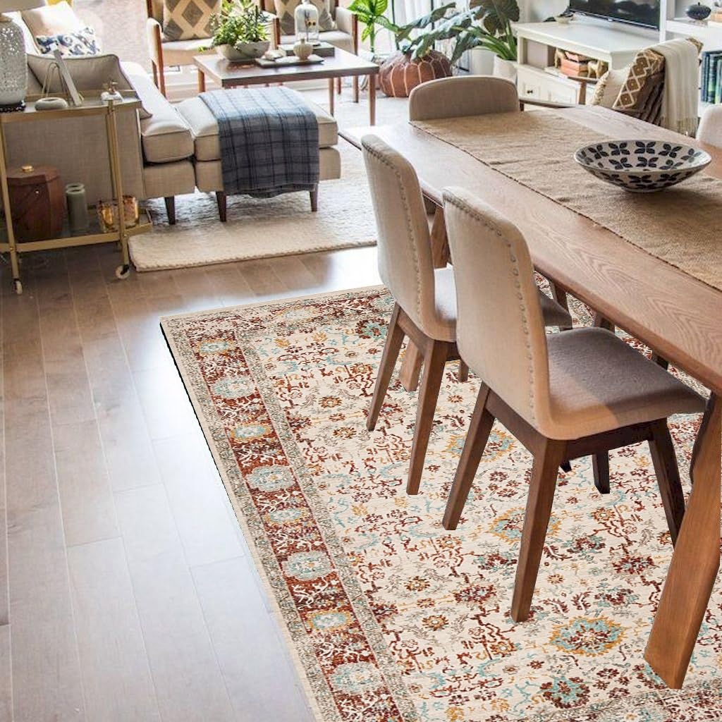 Tappeto Runner 60x120 Cm Antiscivolo Con Motivi Astratti Blu E Oro, Lavabile In Lavatrice, Per Corridoio E Cucina