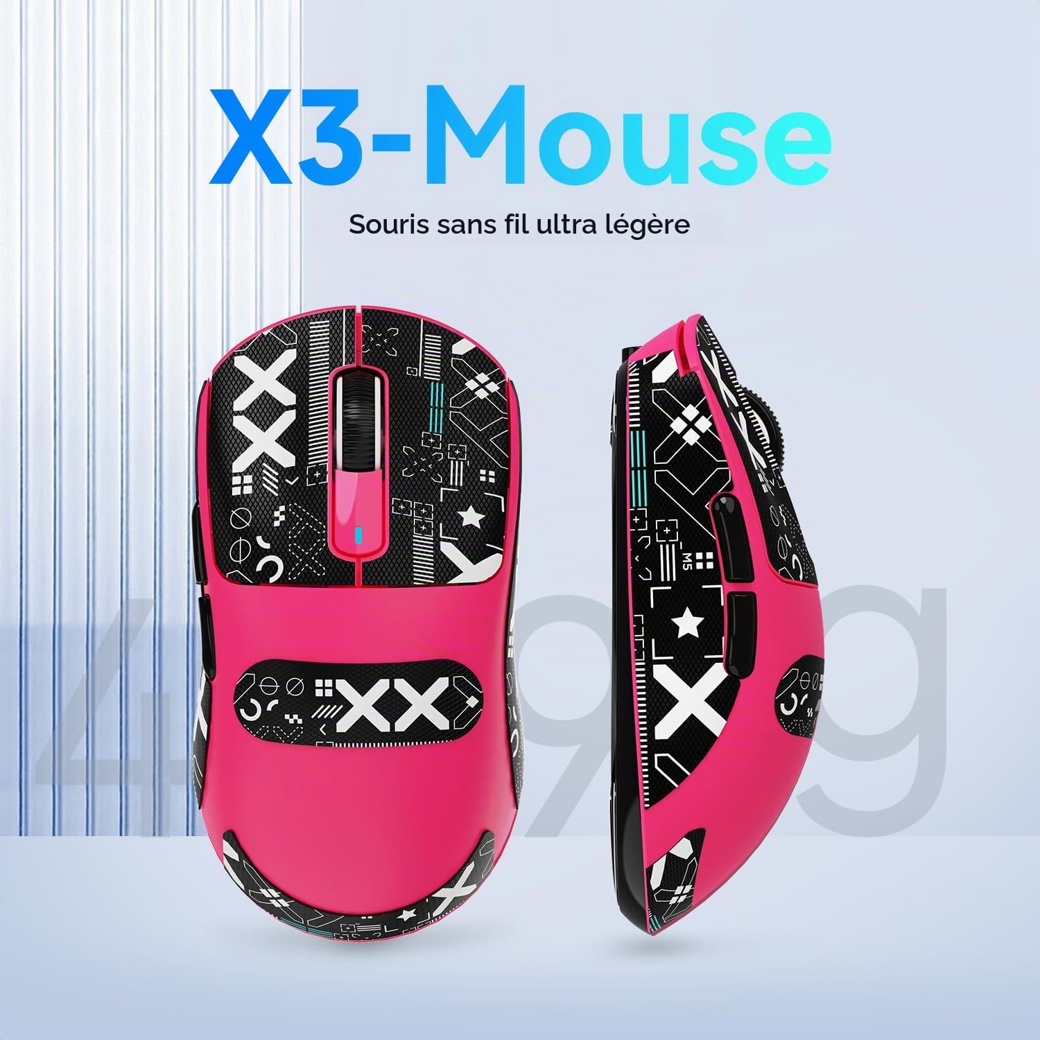 ATTACK SHARK X3 49g Superlight Mouse with Tape, PixArt PAW3395 Gaming Sensor, BT/2.4G Wireless/Wired Gaming Mouse, 6 Adjustable DPI 26000, 200 Hrs Battery, Office Mice for Win11/Xbox/PS/Mac