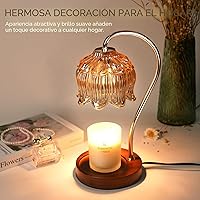 Vista 2 de Lámpara Calentadora de Velas con Forma de Flor con Temporizador, Calentador de Lámpara de Vela Regulable, Regalo de Navidad y Cumpleaños