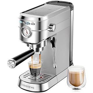 CASABREWS CM5418 Espresso Machine 20 Bar, Compact Espresso Maker with Steam Milk Frother, Stainless Steel Coffee Machine with 34oz Removable Water Tank for Cappuccino, Latte, Silver - Amazon product rated Grade A