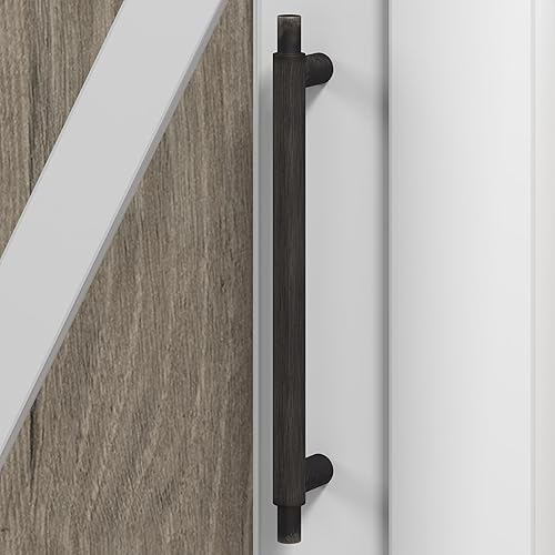 Miniatura 9 de Bush Furniture Key West - Escritorio para computadora con almacenamiento, mesa de PC de granja para oficina en casa en blanco puro y gris Shiplap