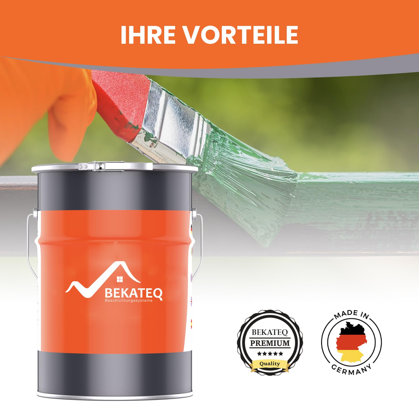 BEKATEQ Dachfarbe 3 in 1 Anthrazitgrau 2,5L in seidenglänzend, für Metalldach, Blechdach, Eternit - Blechdachfarbe & Sockelfarbe, Metallschutzlack, Dachbeschichtung LS-580