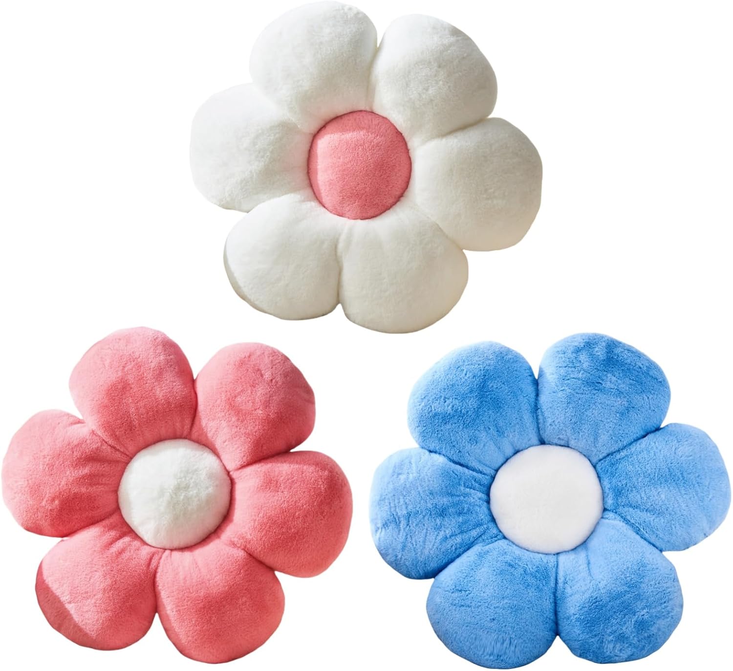 Daisy Decorative Plush Pillow, 15.7In Cute Flower Shaped Throw Pillow for Sofa, Couch, Bed & Tent