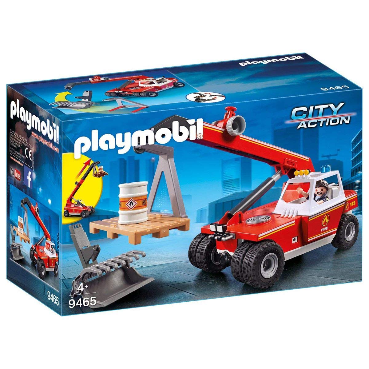 PLAYMOBIL City Action 9465 Feuerwehr-Teleskoplader, Ab 5 Jahren