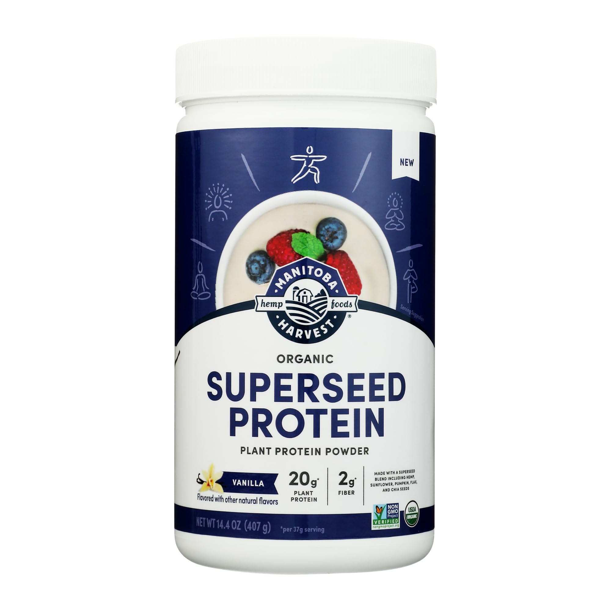 Manitoba Harvest Proteína Vegetal Orgânica em Pó sabor Baunilha, 408 g