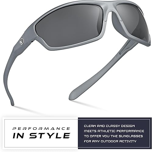 Miniatura 18 de Nitrogen - Gafas de sol deportivas polarizadas envolventes para hombre y mujer, UV400, para conducir, pescar, correr, andar en bicicleta, gafas