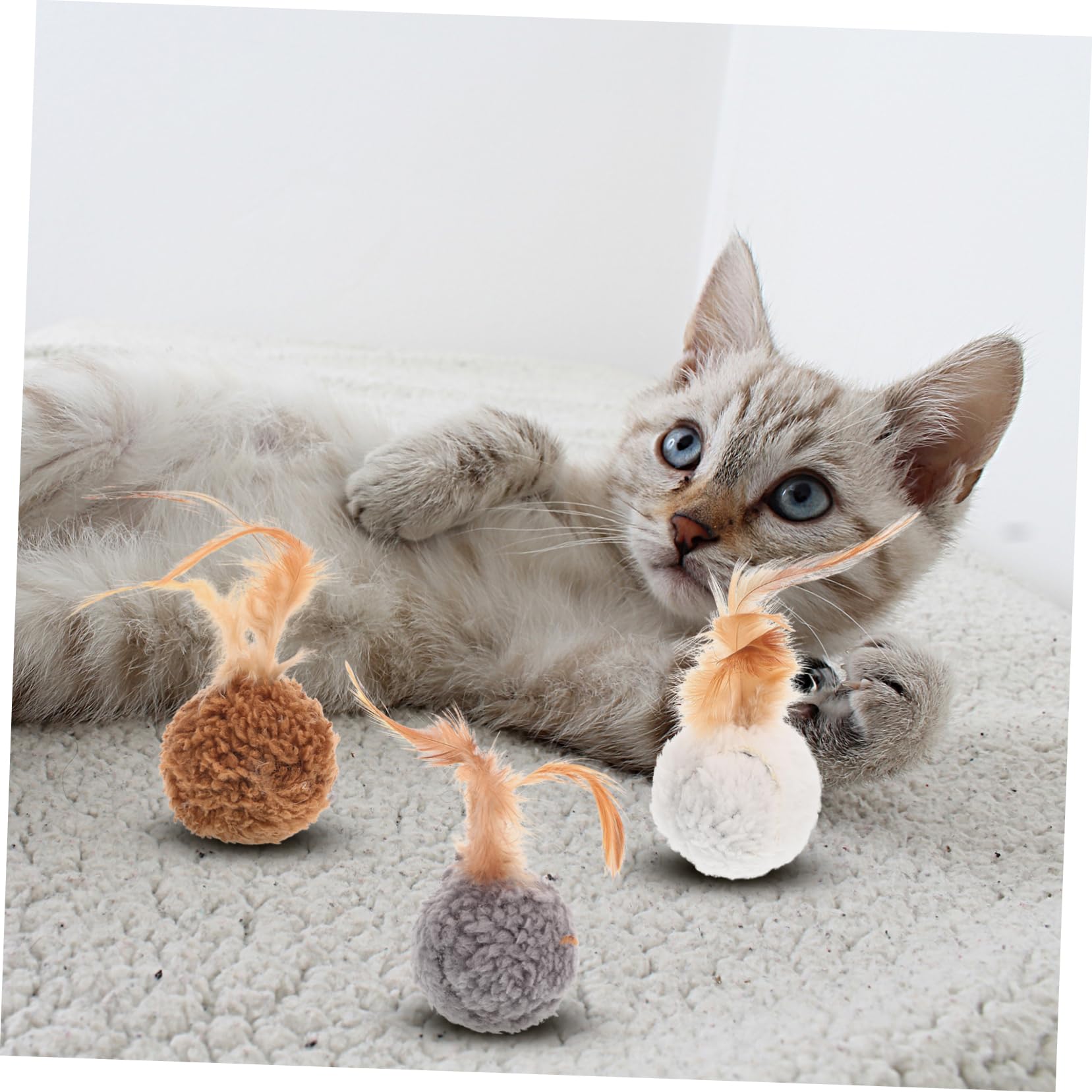 FOMIYES Lot De 5 Jouets Intéressants pour Chatons Clochettes en Peluche Matériau Résistant À Lusure Jouet Portable pour Chats Dintérieur 9 Pièces X 5
