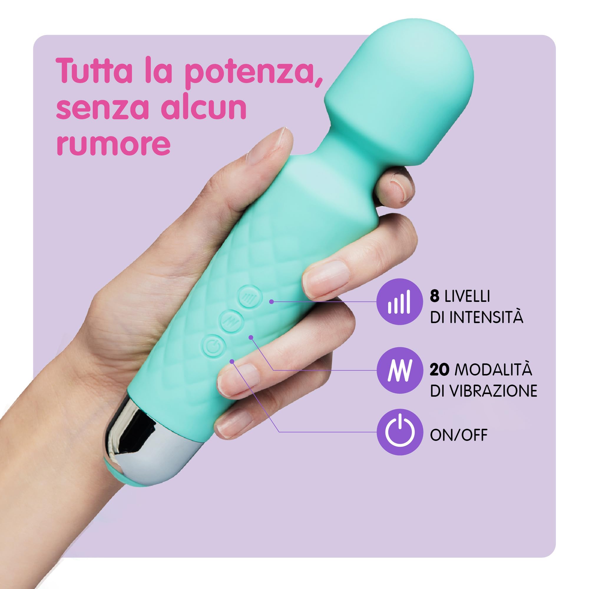 Vibratore Sessuale per Donna - Massaggiante Personale Con 8 Velocità e 20 Modalità - Stimolatore Punto G - Dildo vibrante, Vibratorepunto squirt, Giocattoli Sessuali - Oliver James (Verde)