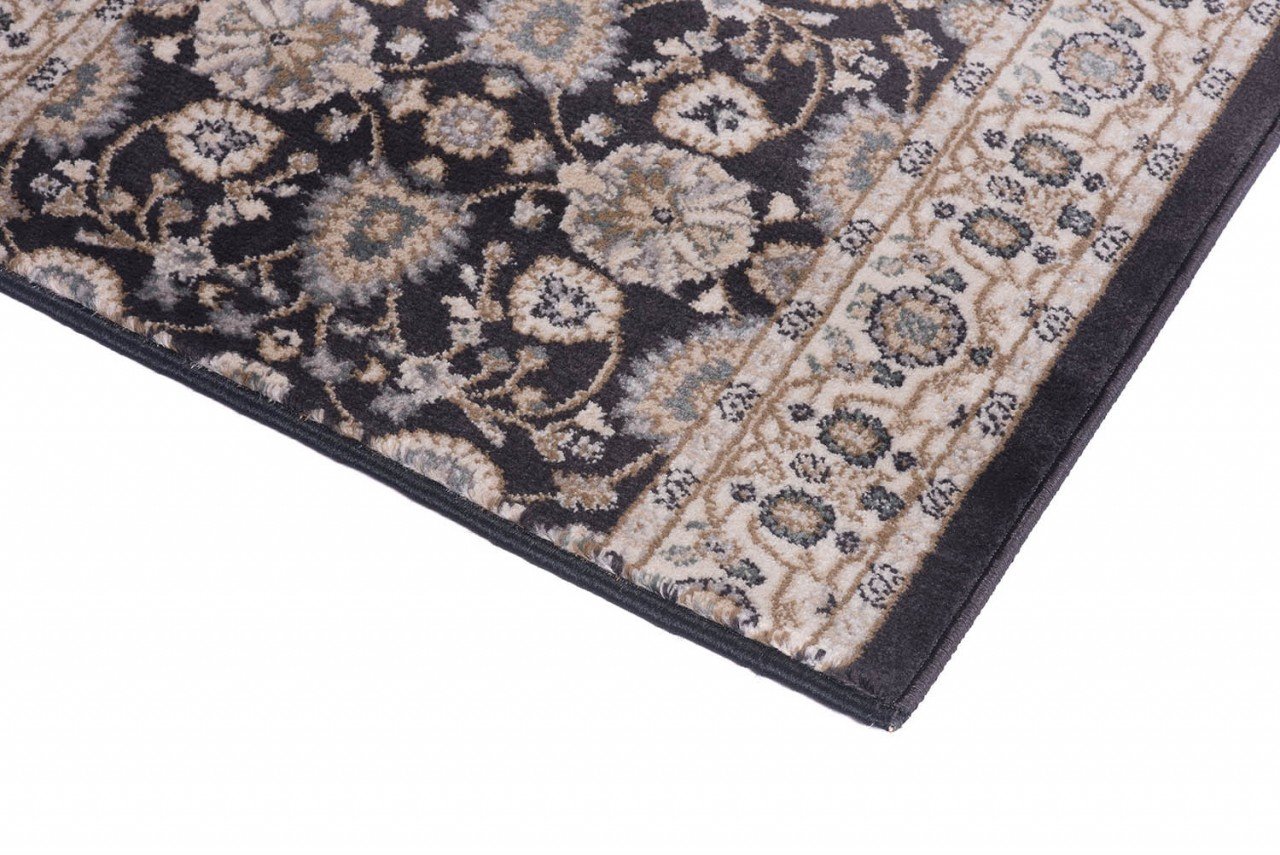 Carpeto Runner Carpet Gang - Loper Tapijt Bende - Kortpolig Vloerkleed - Keukenloper voor Hal, Slaapkamer, Keuken, Gang - Patroon Moderne - Keuken Loper 120x700cm - Zwart Grijs