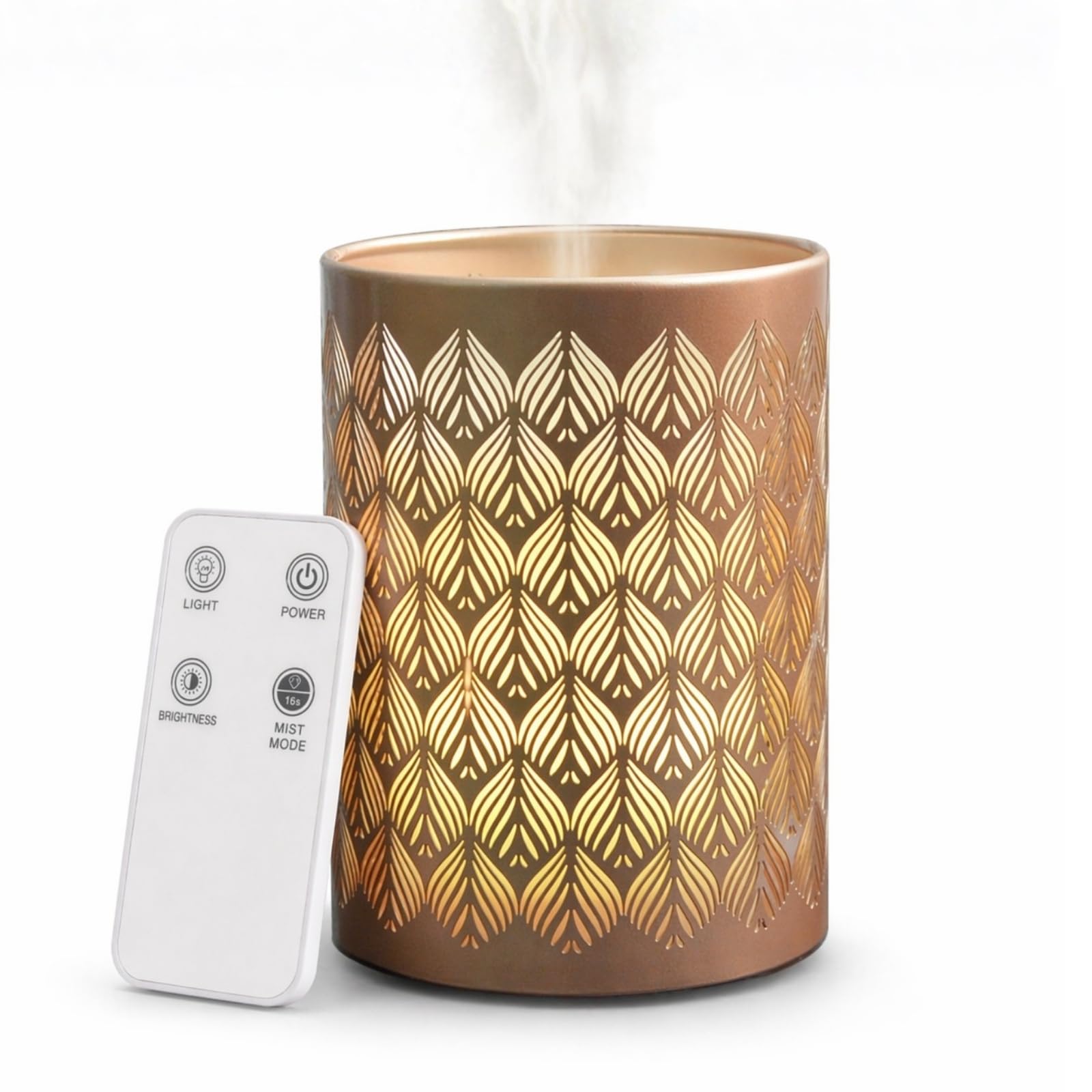Zen’Arôme Diffuseur Huile Essentielle Vienne – Diffusion Ultrasonique Multifonction Aromathérapie à Froid – Parfum Maison - Télécommande et Éclairage LED Coloré – Métal et Verre