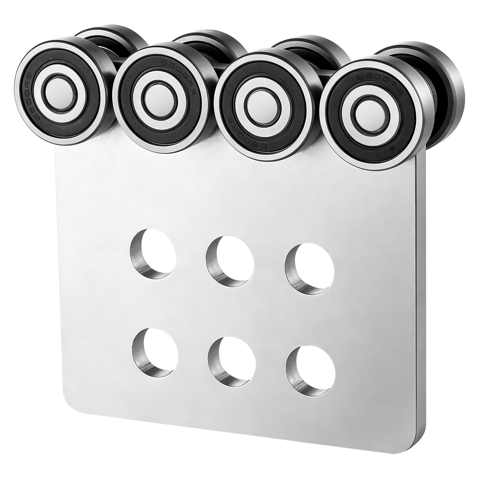VEVOR Rulli per Trave a C Sistema a 8 Ruote Kit 4 Pezzi Carico Max 1361 kg, Carrello a Rulli per Paranco Elettrico, Ruota con Doppio Cuscinetto, per Profilati 1-5/8'', Uso Industriale Magazzino Garage