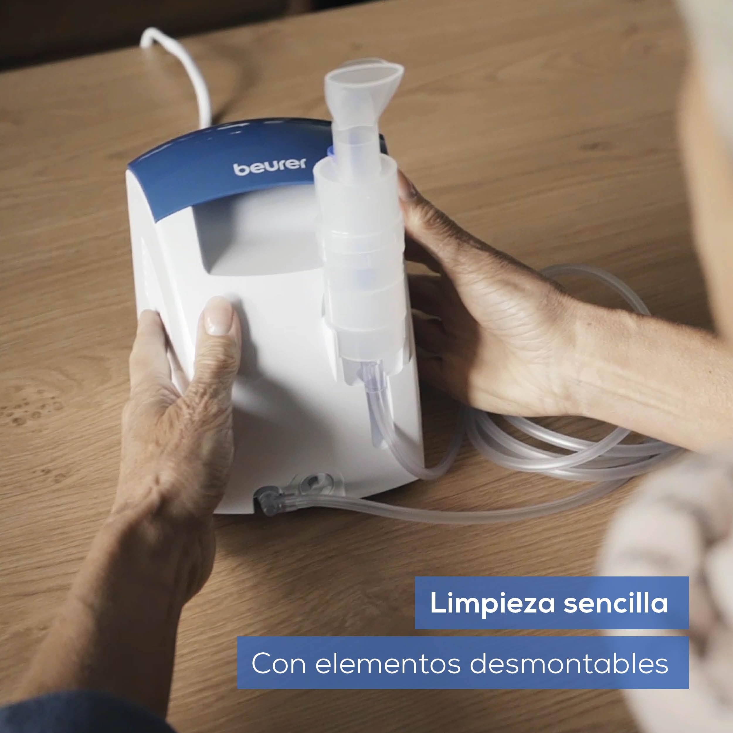 Beurer IH 26 Nebulizador, Inhalador con ducha nasal y muchos accesorios, alto rendimiento de nebulización, para el tratamiento de enfermedades respiratorias como resfriados, bronquitis y asma
