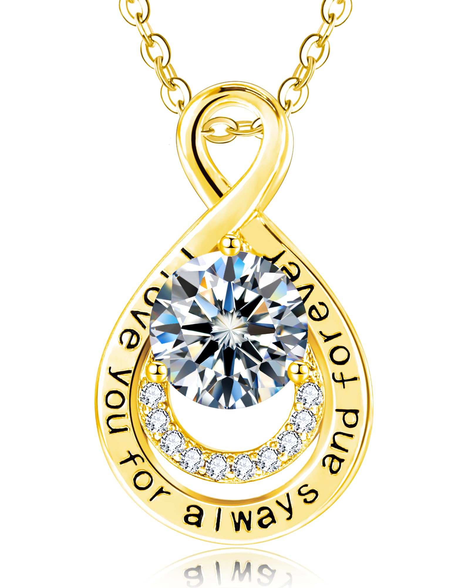 shownii Moissanite Diamond Solitaire Necklace 14K Gold Plated 925 Silver Necklaces
