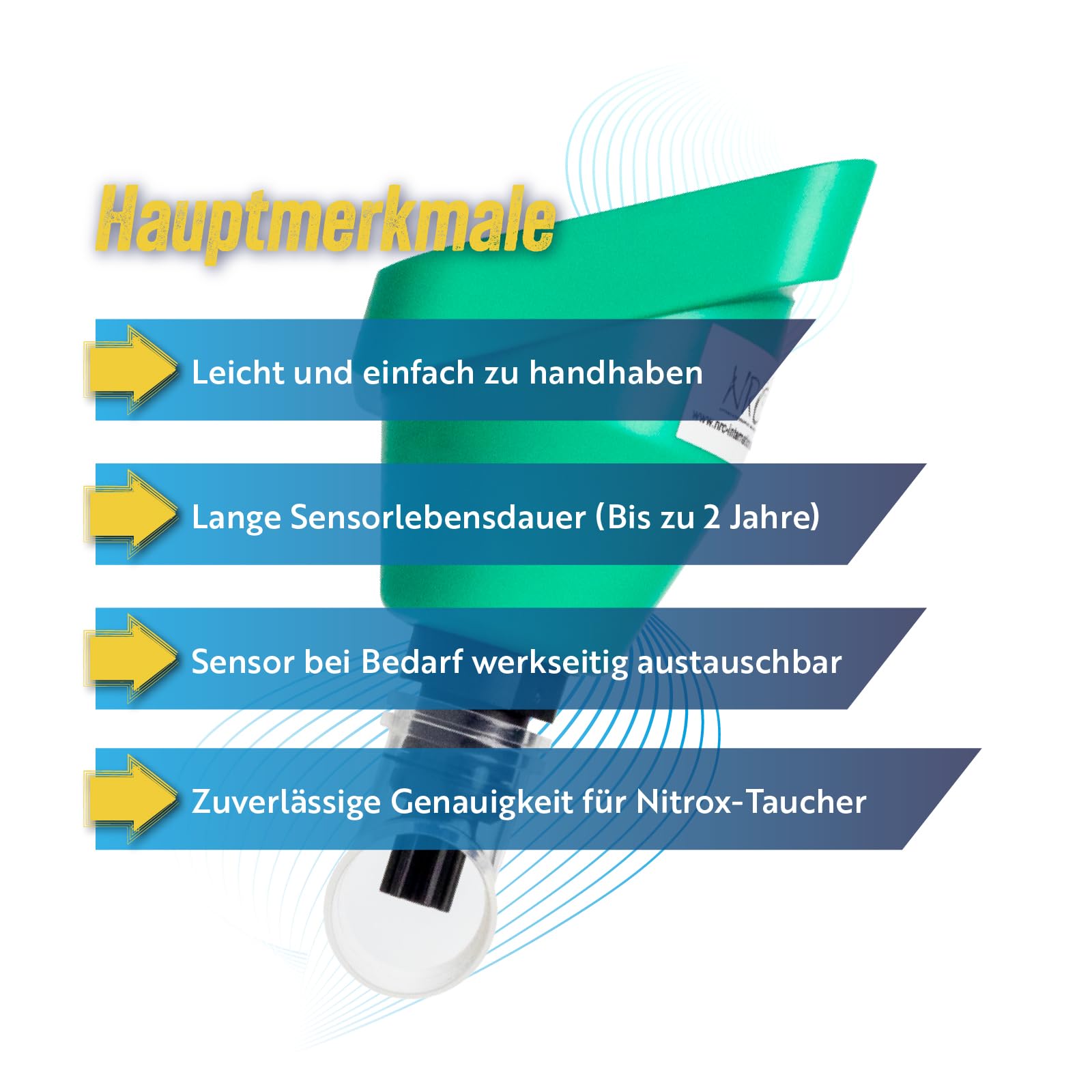 NRC PIC O2-Analyser - Tragbares Sauerstoffmessgerät für Tauchflaschen & Nitrox-Taucher - Präzise, kompakt & langlebig