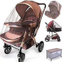 Vista 9 de Mosquitera duradera para cochecito de bebé (paquete de 2) – Cubierta de malla universal con borde elástico para moisés, cunas, corrales, asientos