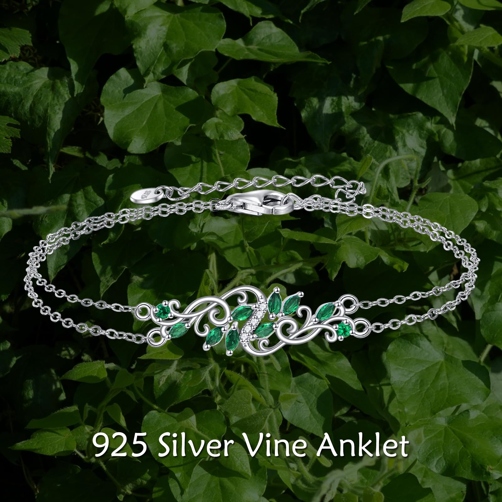 Vadmans Fußkettchen mit bösem Blick Sterling Silber Blumenrebe Fußkettchen Schutzschmuck für Frauen und Freundin
