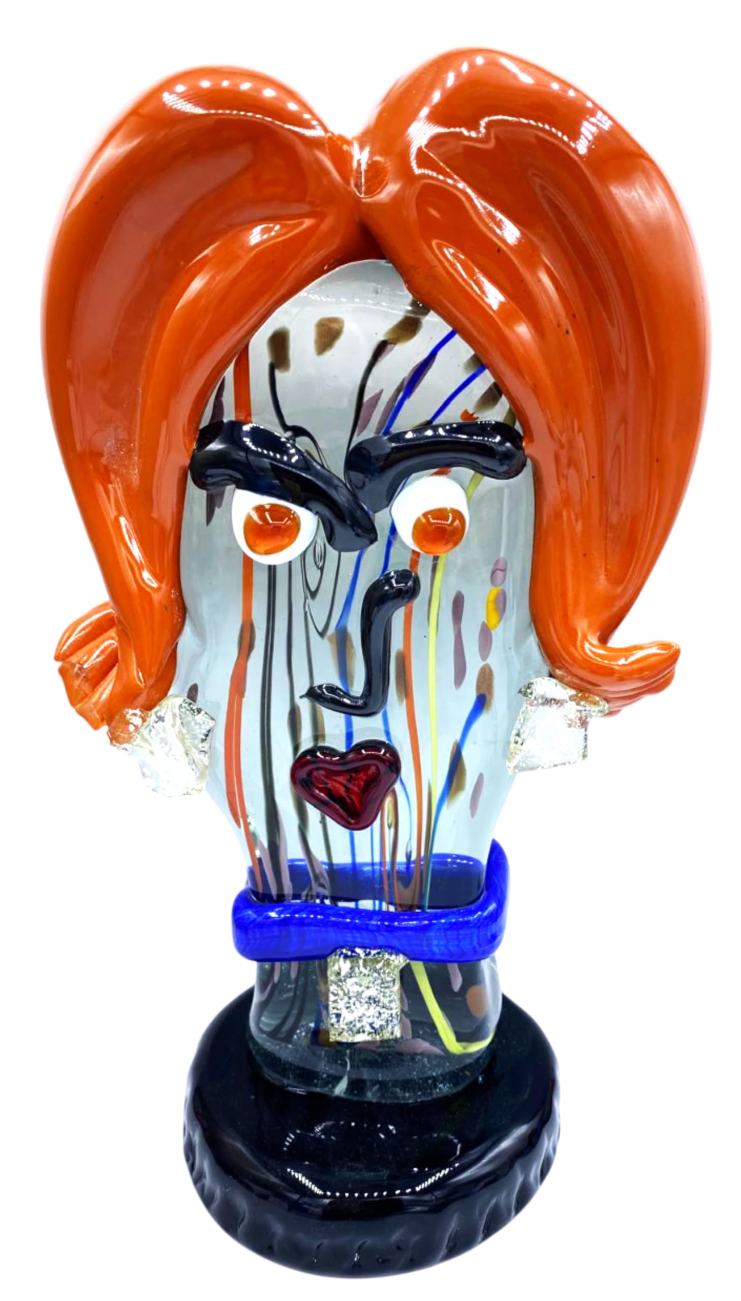 Sculpture visage Picasso en verre de Murano colore 010 pour sublimer votre decoration de salon
