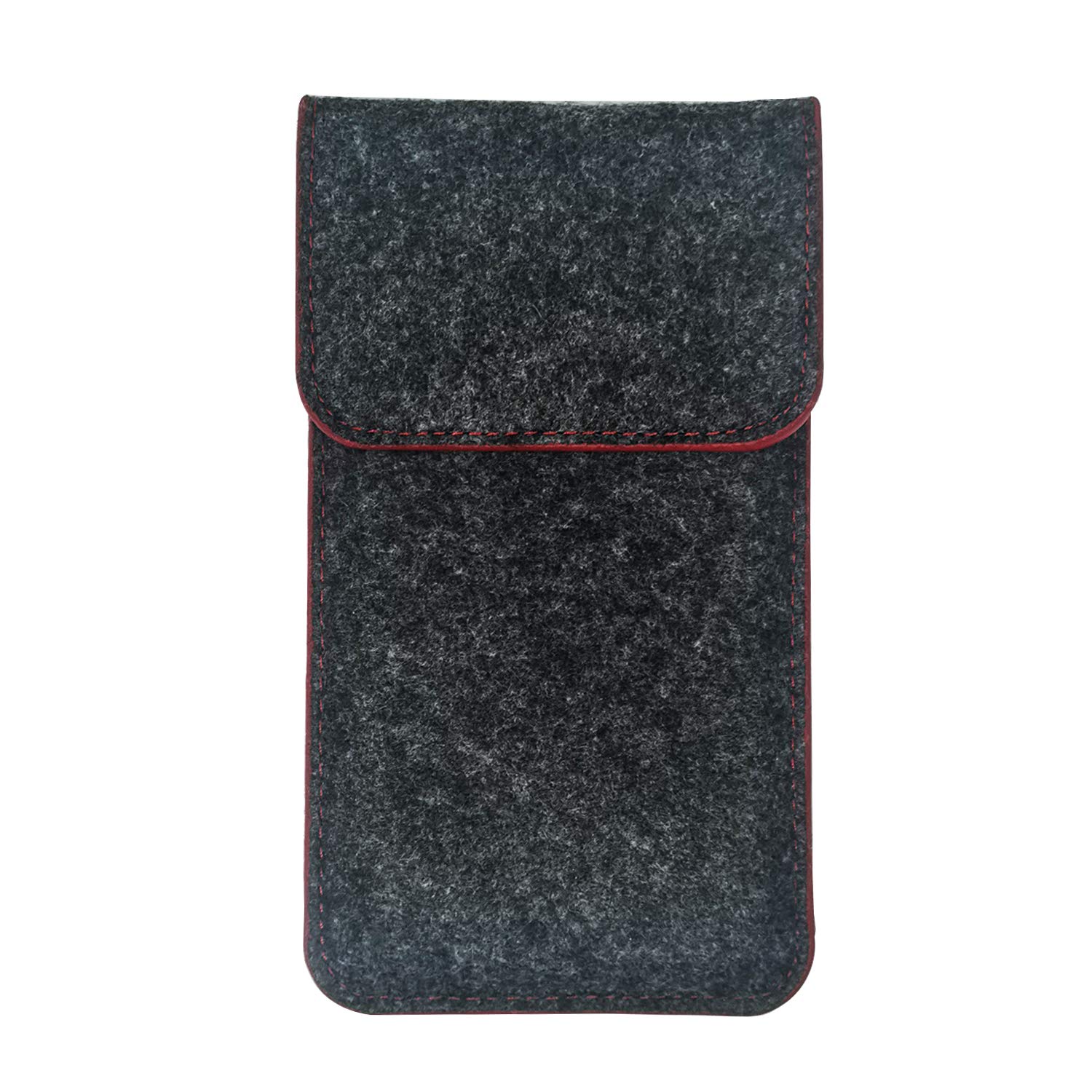 K-S-Trade Housse pour TCL 40 NXTPAPER Etui De Protection en Feutre Compatible avec TCL 40 NXTPAPER Couverture De Protection Housse Coque Gris Foncé Bordure Rouge