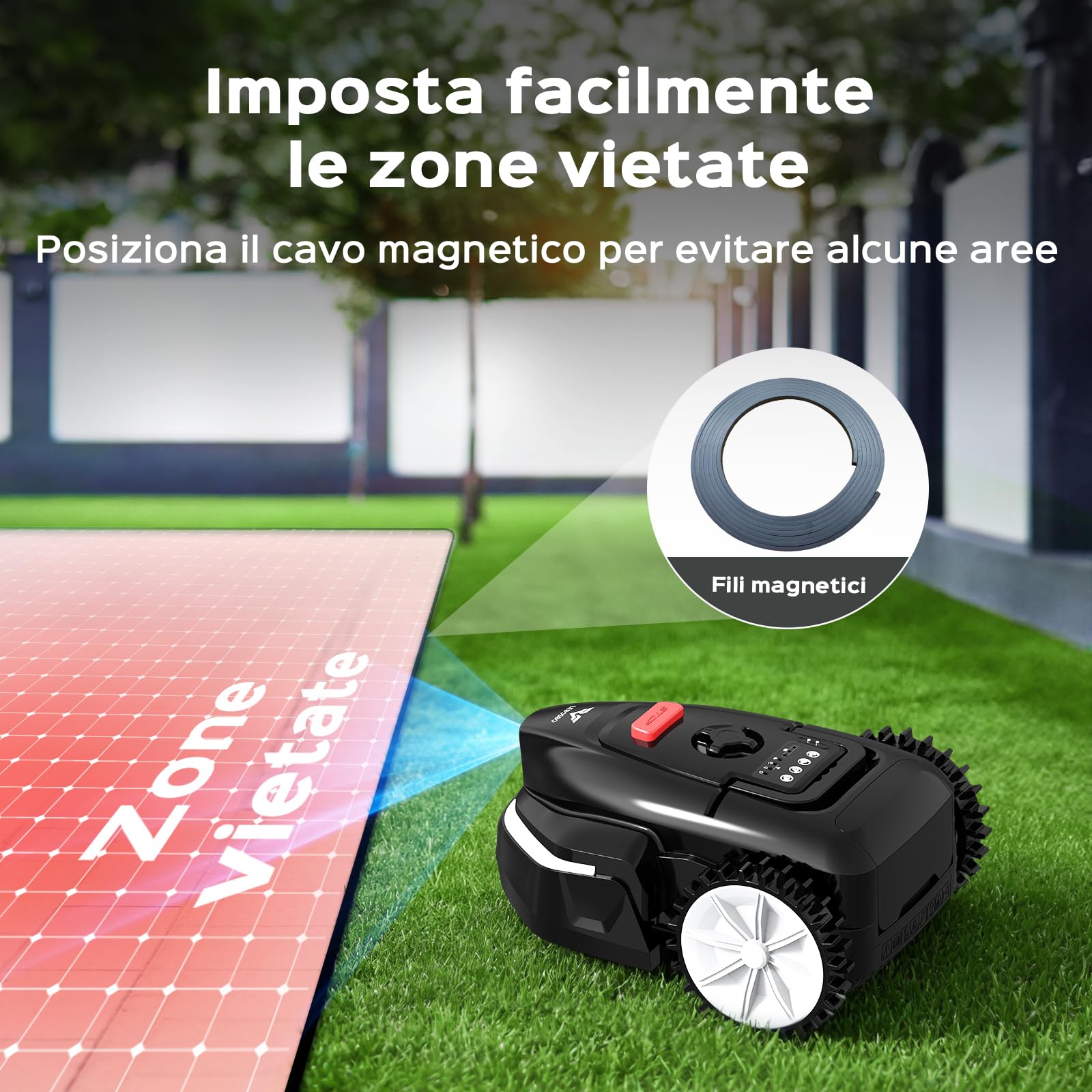 V3 Robot cortacésped, con navegación Visual, detección de 150+ obstáculos, Control por App, 50 dB, con Modo Espiral y Sensor de Lluvia, cortacésped automático para Jardines pequeños y medianos