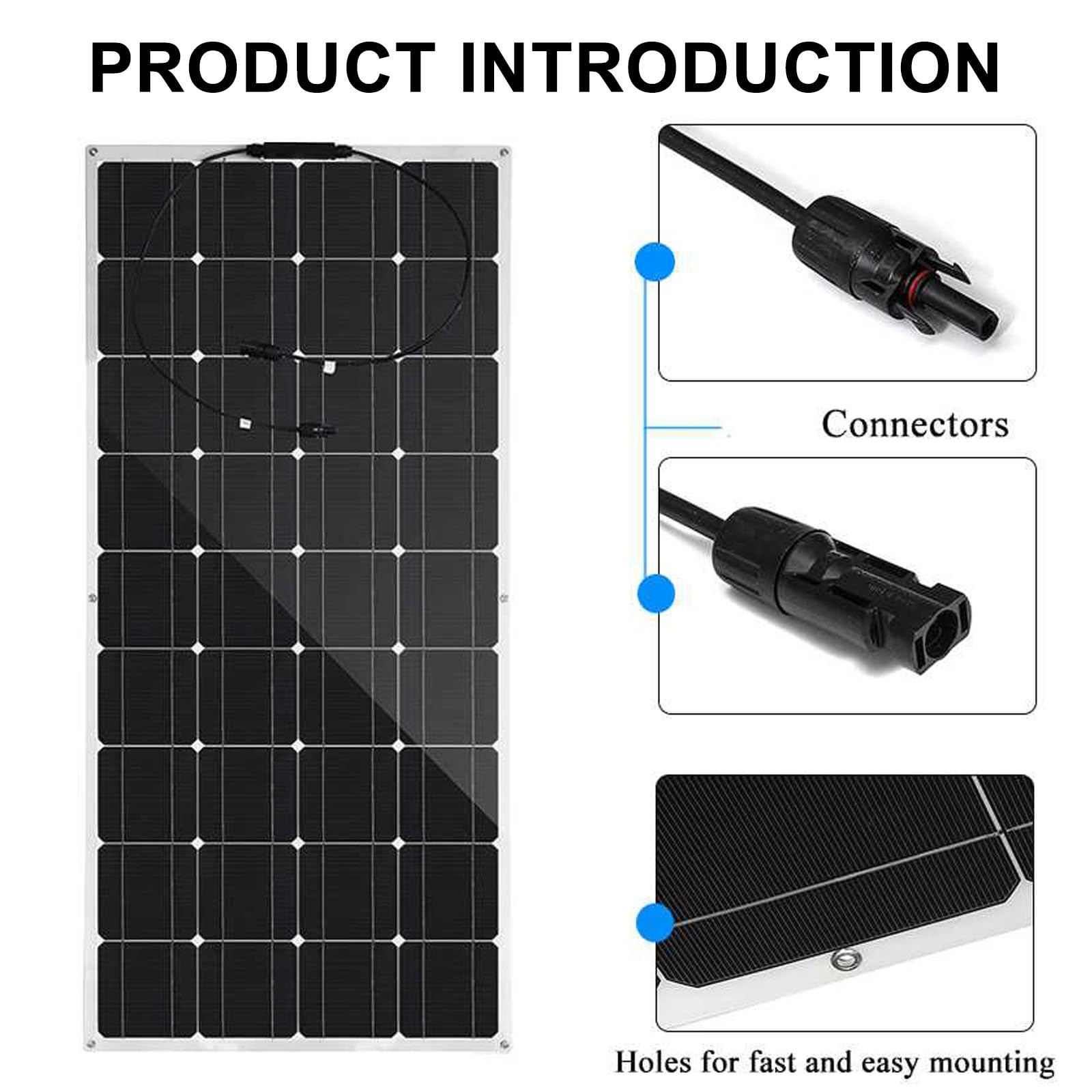 Panneau Solaire De Charge Hors RéSeau 400 W Avec ContrôLeur 30 A/40 A, Panneau Solaire Flexible Pliable, Panneau PhotovoltaïQue Portable Pour Camping-Car, Pour Production D'éNergie ExtéRieure,30A