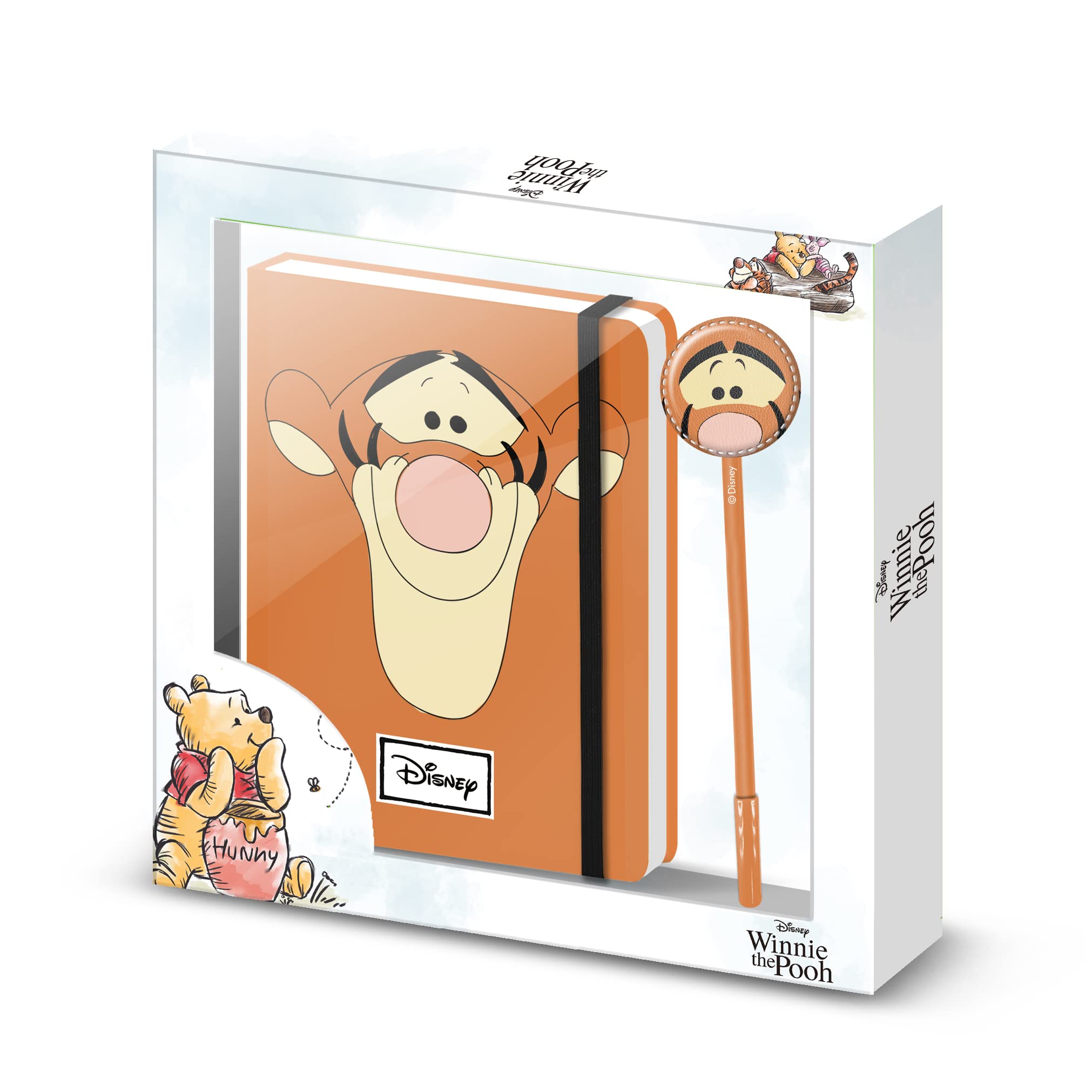 KaractermaniaWinnie The Pooh Tiger Face-Gift Box with Diary and Fashion Ballpoint Pen, Orange