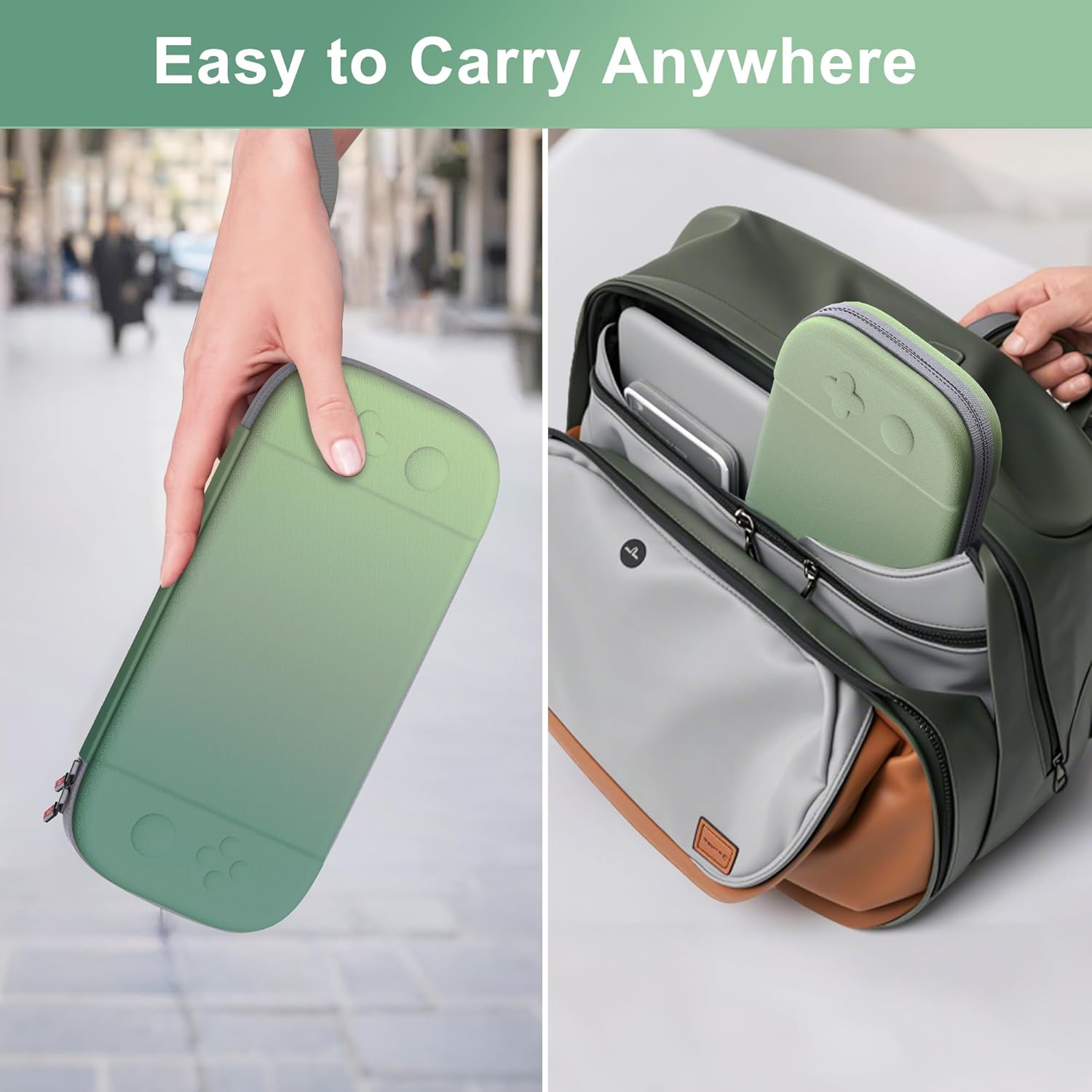 STARTRC GAMES Slim Carrying Case for Nintendo Switch 2 2025, Hard Shell Travel Case with 12 Game Card Slots, Portable Carry Bag for Switch 2 Console Green - Image 7