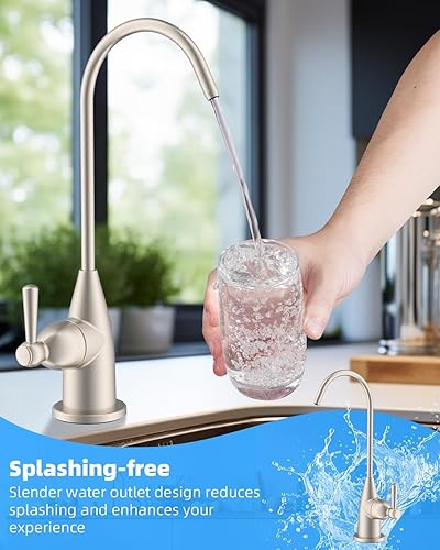 Miniatura 3 de Hibbent Grifo de agua potable para fregadero de bar y cocina, grifo de ósmosis inversa de acero inoxidable para sistema de filtración debajo del