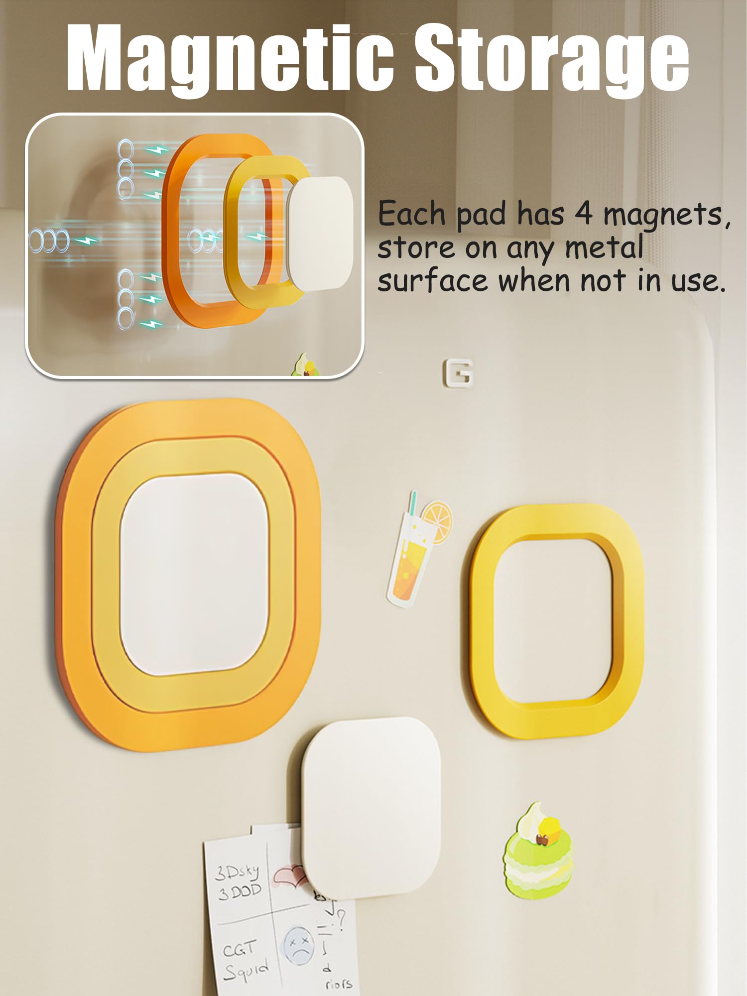 3-in-1 Silikon Untersetzer Set, Magnetische Untersetzer für heiße Töpfe und Pfannen, Hitzebeständig, rutschfest, Wiederverwendbar Topfuntersetzer für Küchentheke & Kühlschrankmagnet Tischschutz