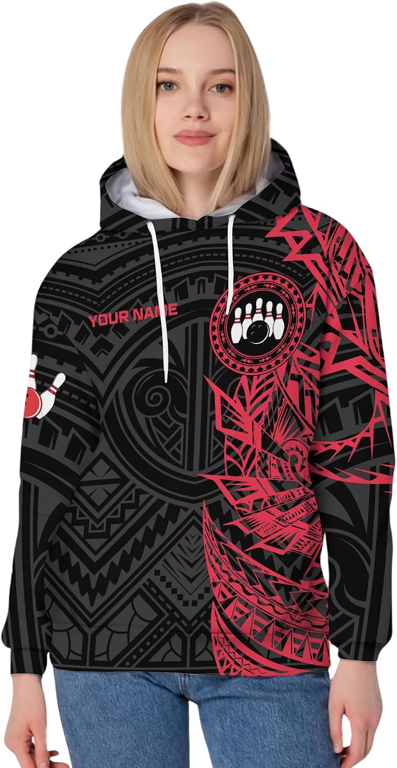 Men's Bowling Hoodie Custom Unique Pattern Bowling Ball Shirt For Bowling Team Printed Bowling Clothes
